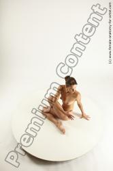 Nude Woman White Slim long brown Multi angle poses Pinup