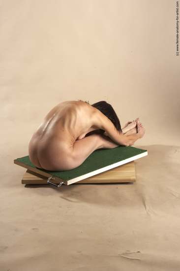 Nude Woman White Sitting poses - ALL Underweight short brown Sitting poses - simple Pinup