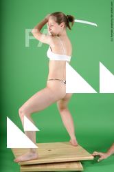 Underwear Fighting with sword Woman White Standing poses - ALL Slim medium brown Standing poses - simple Academic