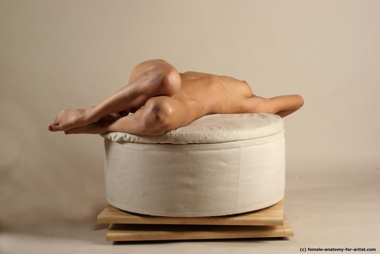 Nude Woman Multiracial Laying poses - ALL Slim Laying poses - on back dreadlocks black Pinup