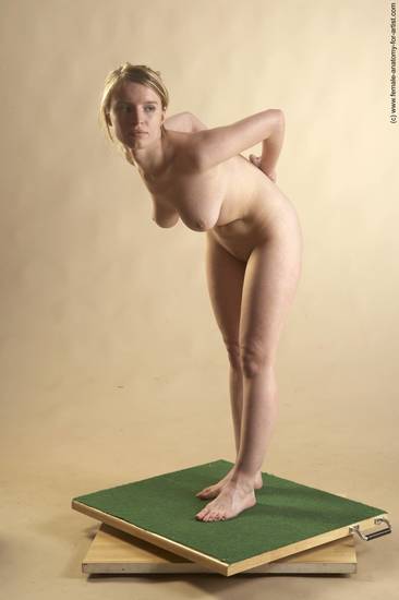 Nude Woman White Standing poses - ALL Slim long blond Standing poses - simple Pinup