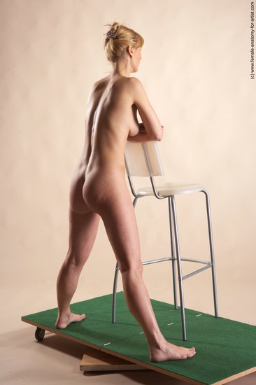 Nude Woman White Standing poses - ALL Slim long blond Pinup