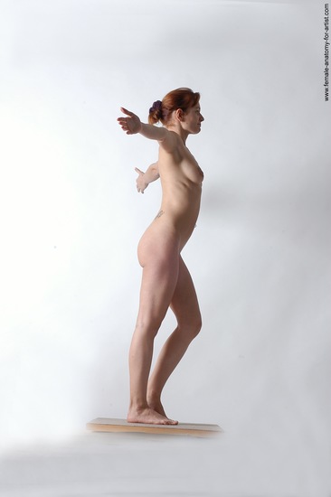 Nude Woman White Standing poses - ALL Slim medium red Standing poses - simple Pinup