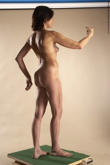 Nude Woman White Standing poses - ALL Underweight short brown Standing poses - simple Pinup