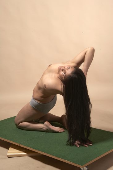 Nude Woman Multiracial Laying poses - ALL Slim long black Pinup