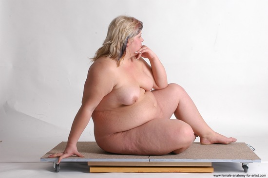 Nude Woman White Sitting poses - ALL Overweight medium colored Sitting poses - simple Pinup