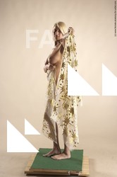 Nude Woman White Standing poses - ALL Slim long blond Standing poses - simple Pinup