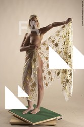 Nude Woman White Standing poses - ALL Slim long blond Standing poses - simple Pinup