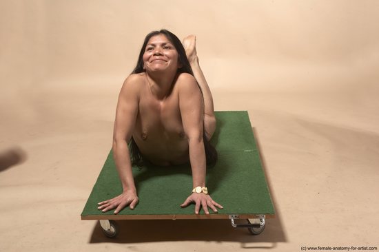 Nude Woman Multiracial Laying poses - ALL Slim long black Standard Photoshoot Pinup