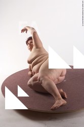 Nude Woman White Laying poses - ALL Overweight Laying poses - on side short colored Pinup