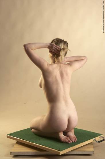 Nude Woman White Sitting poses - ALL Slim long blond Pinup