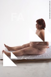 Nude Woman White Sitting poses - ALL Overweight short colored Sitting poses - simple Pinup