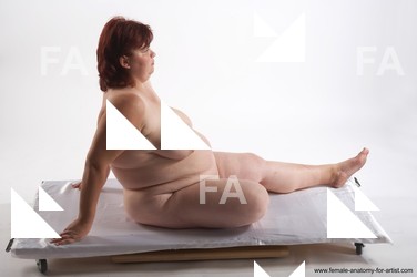 Nude Woman White Sitting poses - ALL Overweight short colored Sitting poses - simple Pinup
