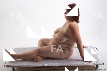 Nude Woman White Sitting poses - ALL Overweight short colored Sitting poses - simple Pinup