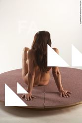 Nude Woman White Sitting poses - ALL Slim long brown Sitting poses - simple Pinup