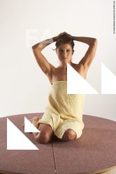 Nude Woman White Sitting poses - ALL Slim long brown Sitting poses - simple Pinup