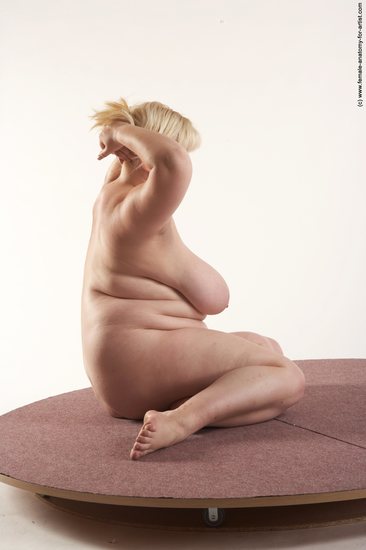 Nude Woman White Sitting poses - ALL Overweight medium blond Sitting poses - simple Pinup