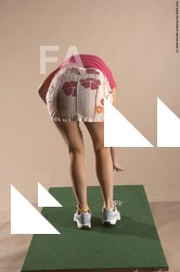 Casual Daily activities Woman White Moving poses Slim short red Academic