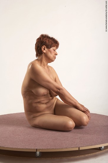 Nude Woman Multiracial Sitting poses - ALL Slim short red Sitting poses - simple Pinup