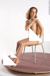 Nude Woman White Sitting poses - ALL Slim long brown Sitting poses - simple Pinup