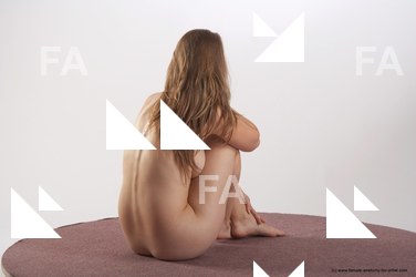 Nude Woman White Sitting poses - ALL Slim long blond Sitting poses - simple Pinup