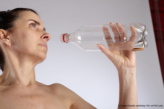 Nude Holding Woman White Detailed photos Slim short brown Pinup