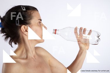 Nude Holding Woman White Detailed photos Slim short brown Pinup