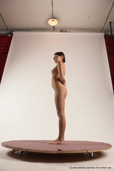 Nude Woman White Standing poses - ALL Slim medium brown Standing poses - simple Multi angle poses Pinup