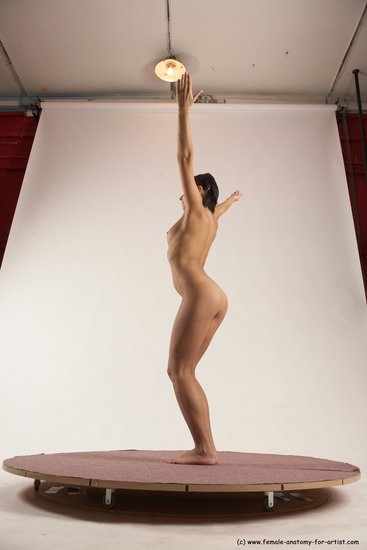 Nude Woman White Standing poses - ALL Slim medium brown Standing poses - simple Multi angle poses Pinup