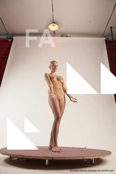 Nude Woman White Standing poses - ALL Slim long blond Standing poses - simple Multi angle poses Pinup