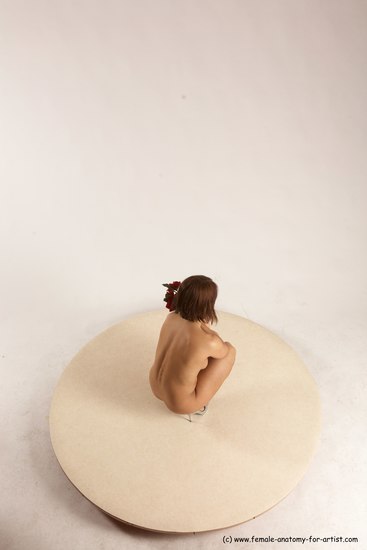 Nude Woman White Standing poses - ALL Slim Standing poses - knee-bend medium brown Multi angle poses Pinup