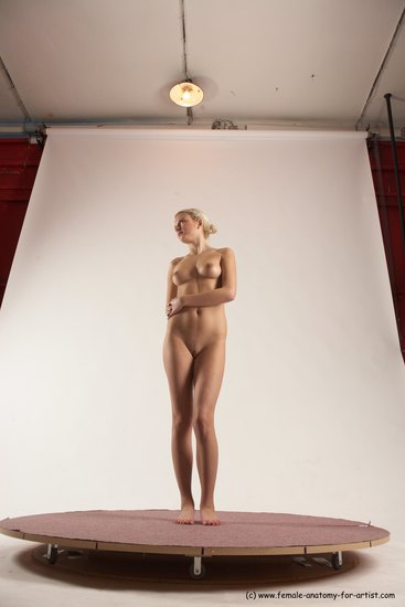 Nude Woman White Standing poses - ALL Slim long blond Standing poses - simple Multi angle poses Pinup