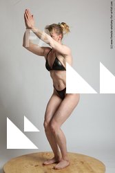 Swimsuit Fighting with sword Woman White Standing poses - ALL Muscular long blond Standing poses - simple Academic