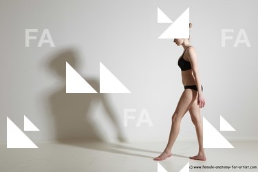 Underwear Gymnastic poses Woman White Athletic long blond Dancing Dynamic poses Academic