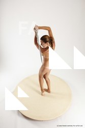 Nude Fighting with sword Woman White Standing poses - ALL Slim long red Standing poses - simple Multi angle poses Pinup