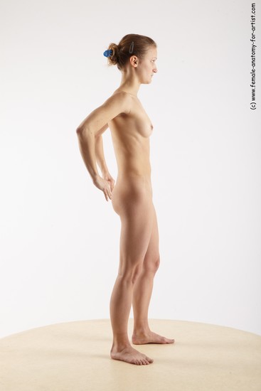Nude Woman White Standing poses - ALL Athletic long blond Standing poses - simple Pinup