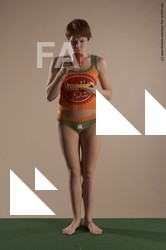 Casual Daily activities Woman White Standing poses - ALL Slim short red Standing poses - simple Academic