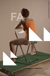 Casual Daily activities Woman White Sitting poses - ALL Slim short red Sitting poses - simple Academic