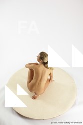 Nude Woman White Kneeling poses - ALL Slim Kneeling poses - on one knee long blond Multi angle poses Pinup