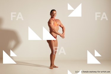 Swimsuit Woman White Standing poses - ALL Muscular long blond Standing poses - simple Dynamic poses Academic