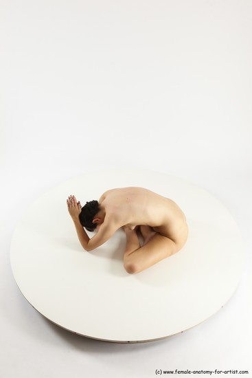 Nude Woman White Sitting poses - ALL Slim long brown Sitting poses - simple Multi angle poses Pinup