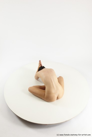 Nude Woman White Sitting poses - ALL Slim long brown Sitting poses - simple Multi angle poses Pinup