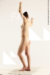Nude Woman White Standing poses - ALL Slim long brown Standing poses - simple Multi angle poses Pinup