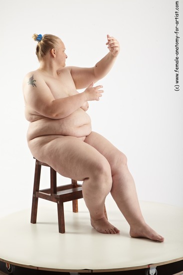 Nude Woman White Sitting poses - ALL Overweight medium blond Sitting poses - simple Standard Photoshoot Pinup