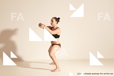 Underwear Martial art Woman White Moving poses Average long colored Dynamic poses Academic