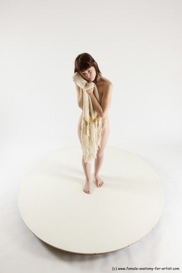 Nude Woman White Standing poses - ALL Slim medium brown Standing poses - simple Multi angle poses Pinup