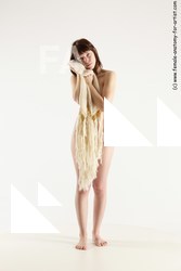 Nude Woman White Standing poses - ALL Slim medium brown Standing poses - simple Multi angle poses Pinup