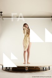 Nude Woman White Standing poses - ALL Slim medium brown Standing poses - simple Multi angle poses Pinup