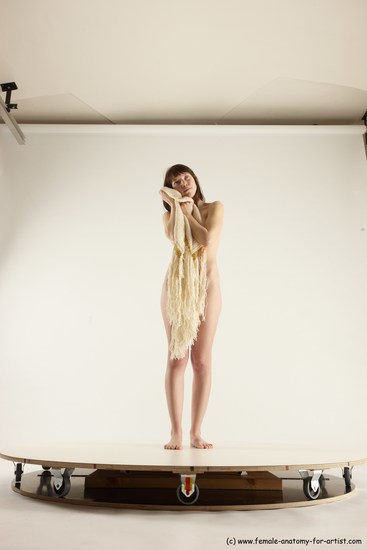 Nude Woman White Standing poses - ALL Slim medium brown Standing poses - simple Multi angle poses Pinup