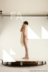 Nude Woman White Standing poses - ALL Slim medium brown Standing poses - simple Multi angle poses Pinup